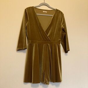 Silence + Noise Gold Velvet Romper